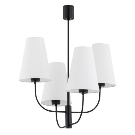 czarna lampa Argon SAFIANO 1822 żyrandol 4 pł.