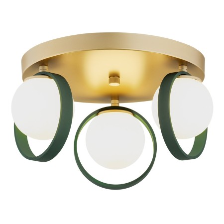 zielona /złota lampa Argon SATURNIA 6247 plafon 3 pł.