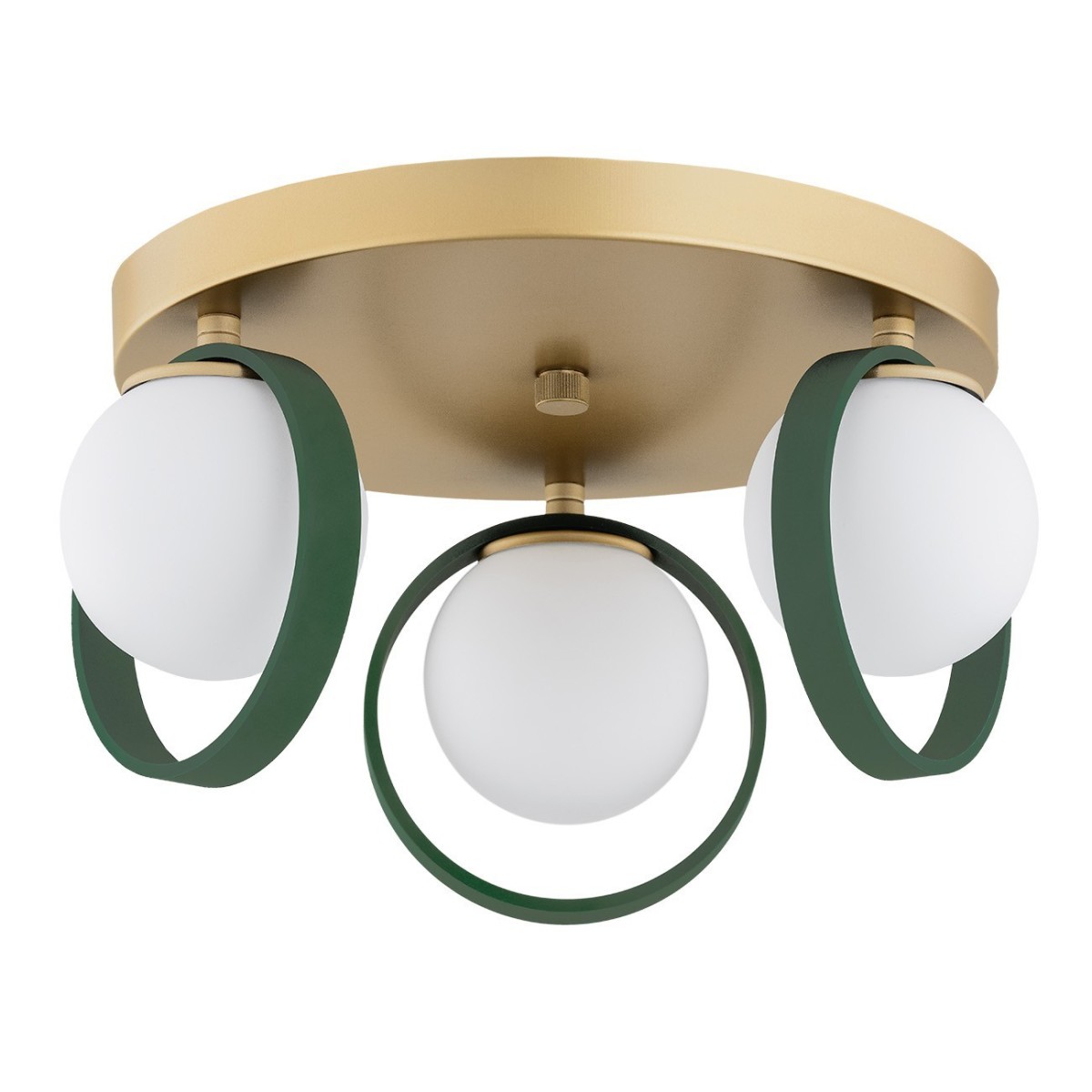 zielona /złota lampa Argon SATURNIA 6247 plafon 3 pł.