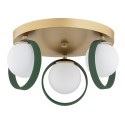 zielona /złota lampa Argon SATURNIA 6247 plafon 3 pł.