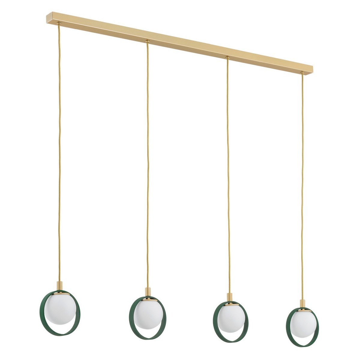 zielona /złota lampa Argon SATURNIA 1808 zwis 4 pł.