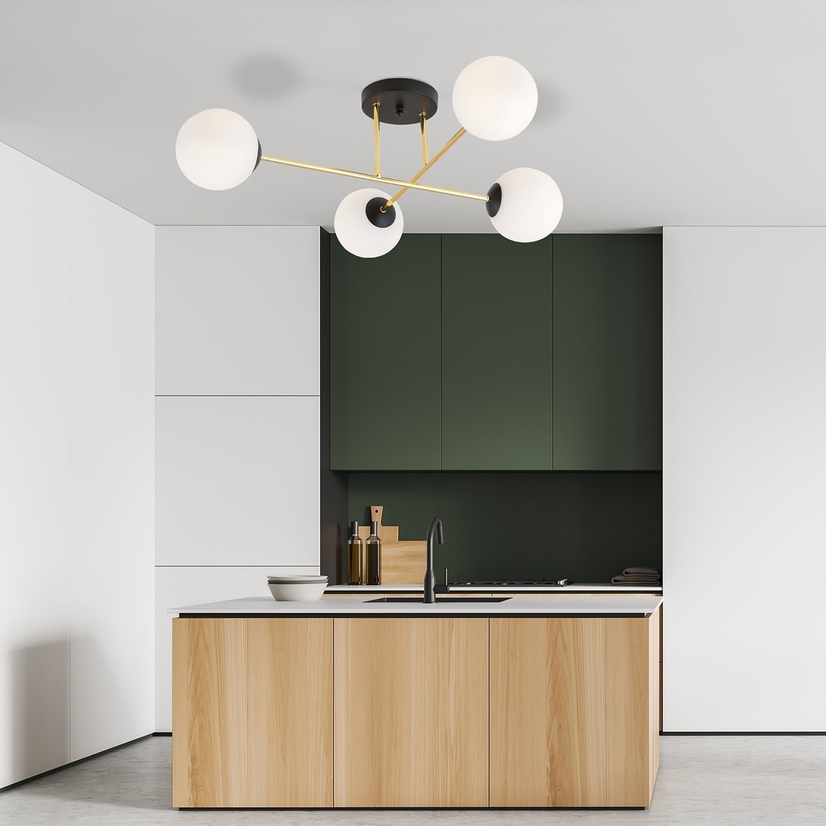 biała Lampa sufitowa MAGNUM 4 BL OPAL polska produkcja