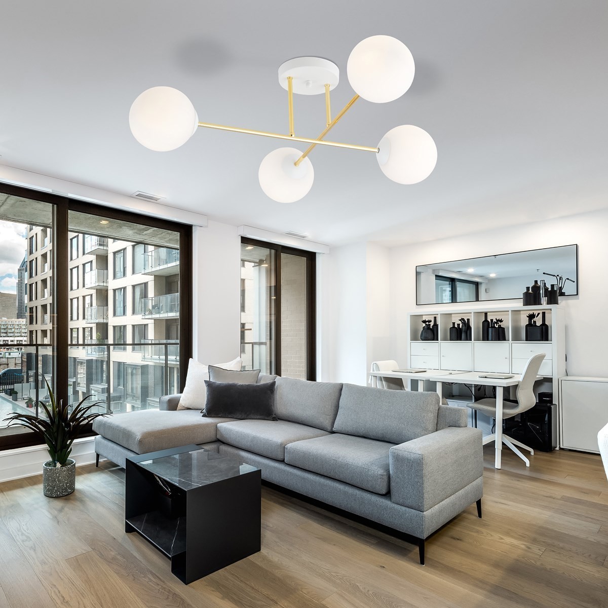 biała Lampa sufitowa MAGNUM 4 WH OPAL polska produkcja