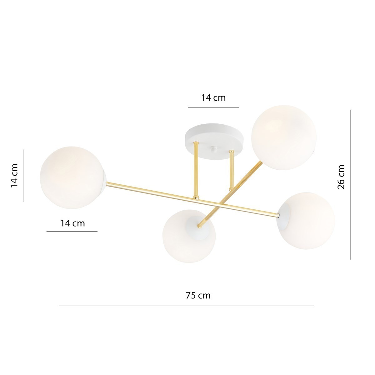 biała Lampa sufitowa MAGNUM 4 WH OPAL polska produkcja
