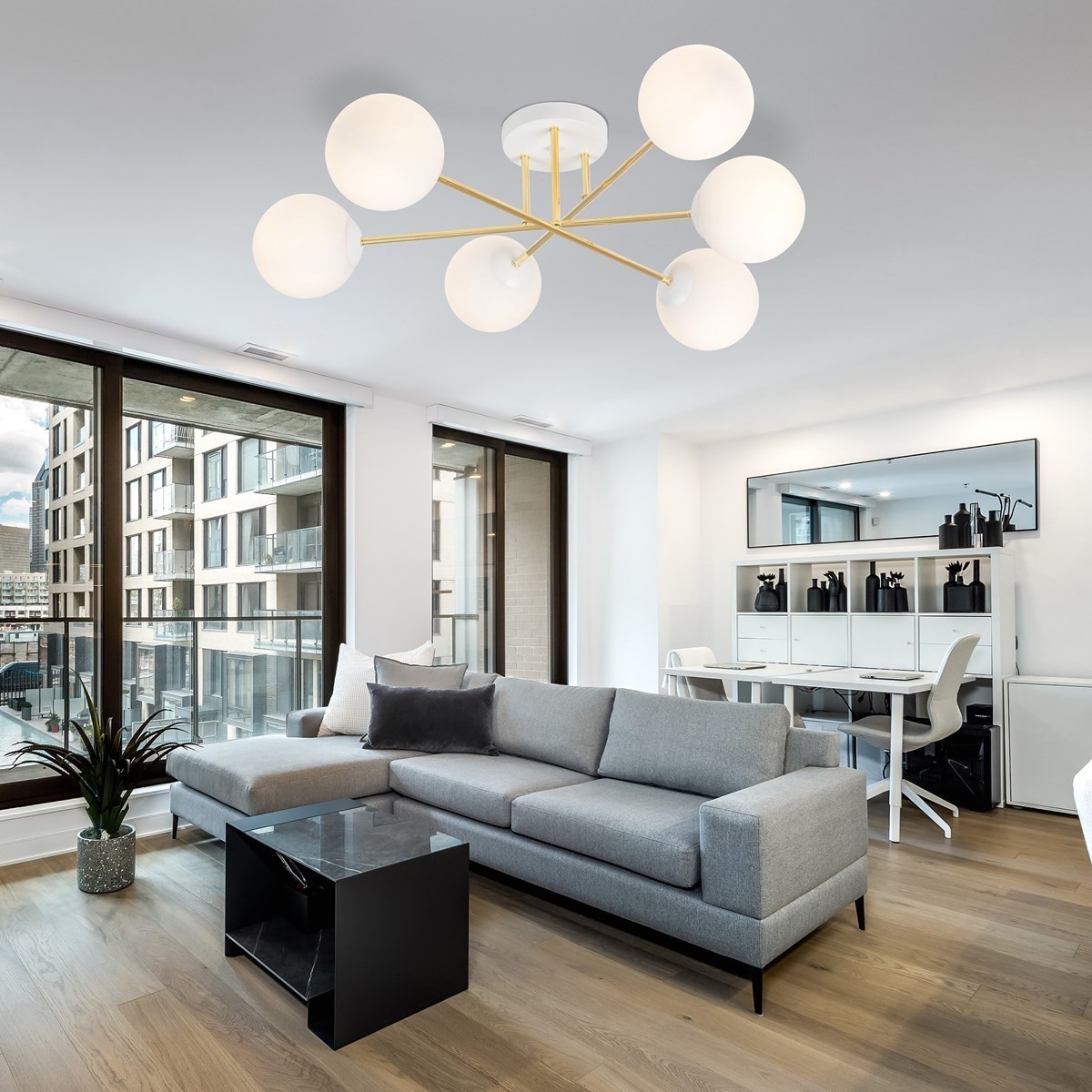 biała Lampa sufitowa MAGNUM 6 WH OPAL polska produkcja