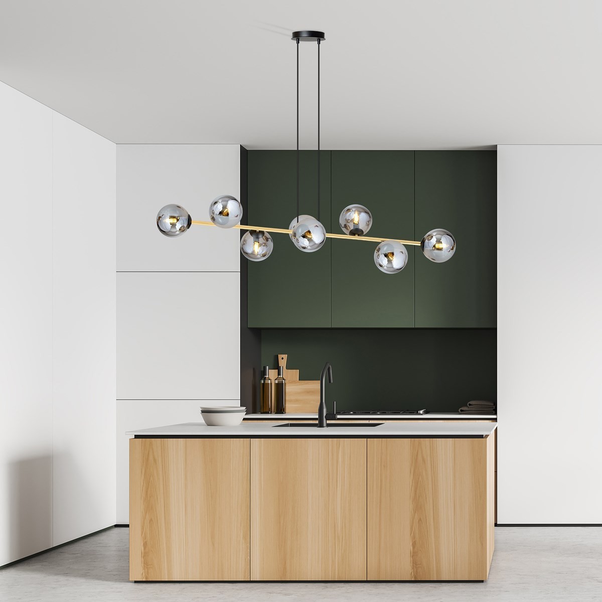 grafitowa Lampa wisząca GRAVITY 8 BL GRAFIT polska produkcja