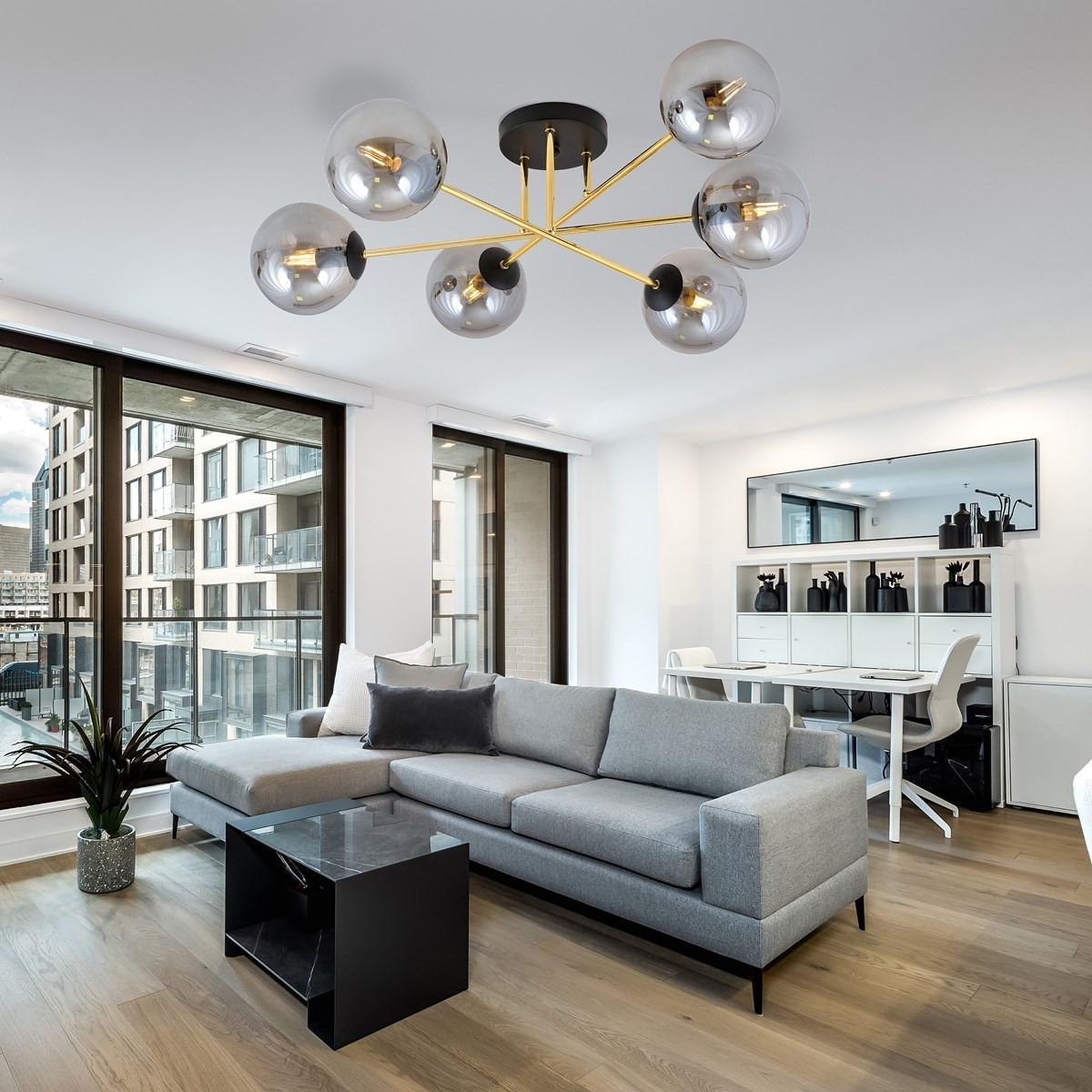 grafitowa Lampa sufitowa MAGNUM 6 BL GRAFIT polska produkcja