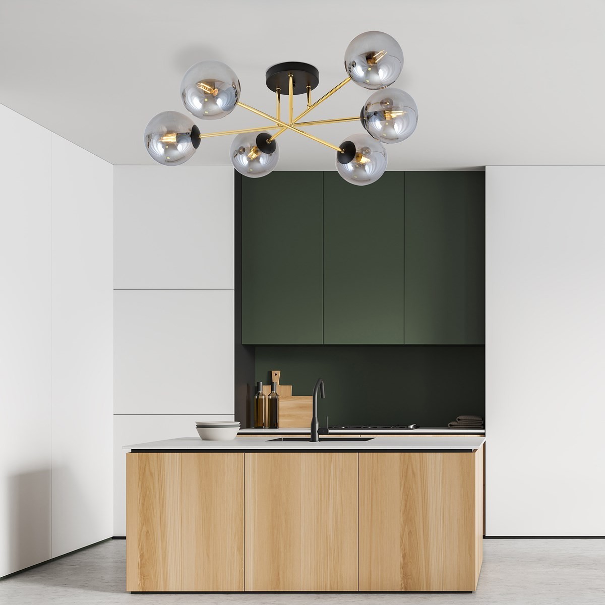 grafitowa Lampa sufitowa MAGNUM 6 BL GRAFIT polska produkcja