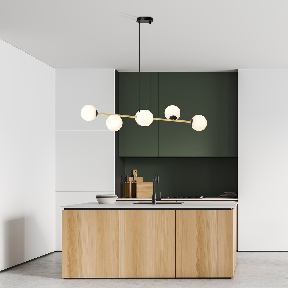 biała Lampa wisząca GRAVITY 6 BL OPAL polska produkcja