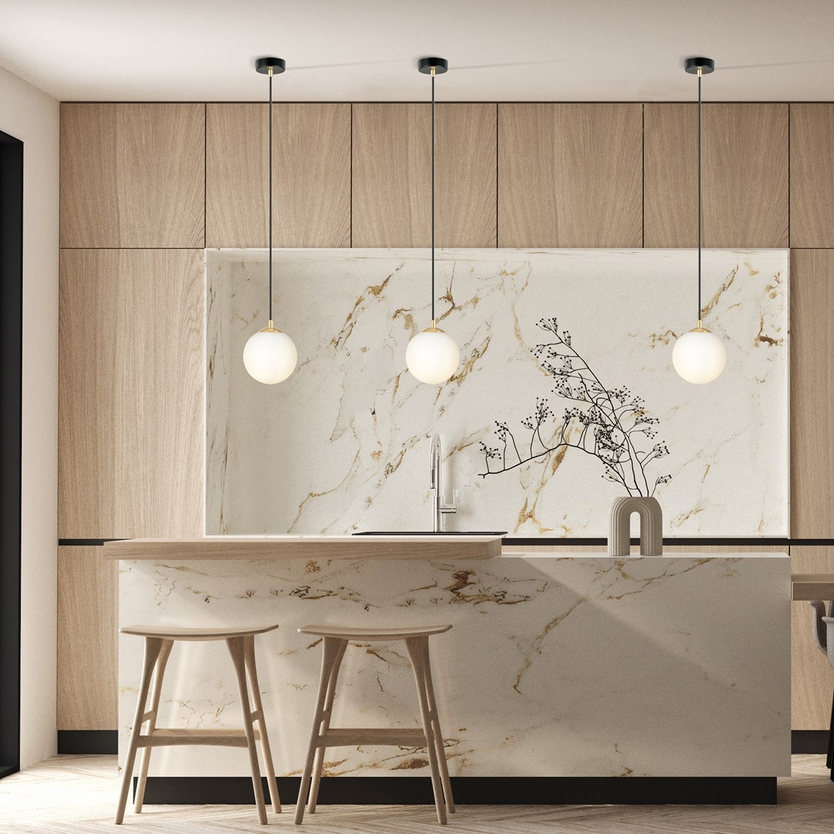 biała Lampa wisząca ROYAL 1 BL polska produkcja