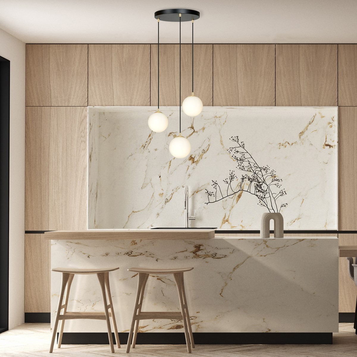 biała Lampa wisząca ROYAL 3 BL polska produkcja