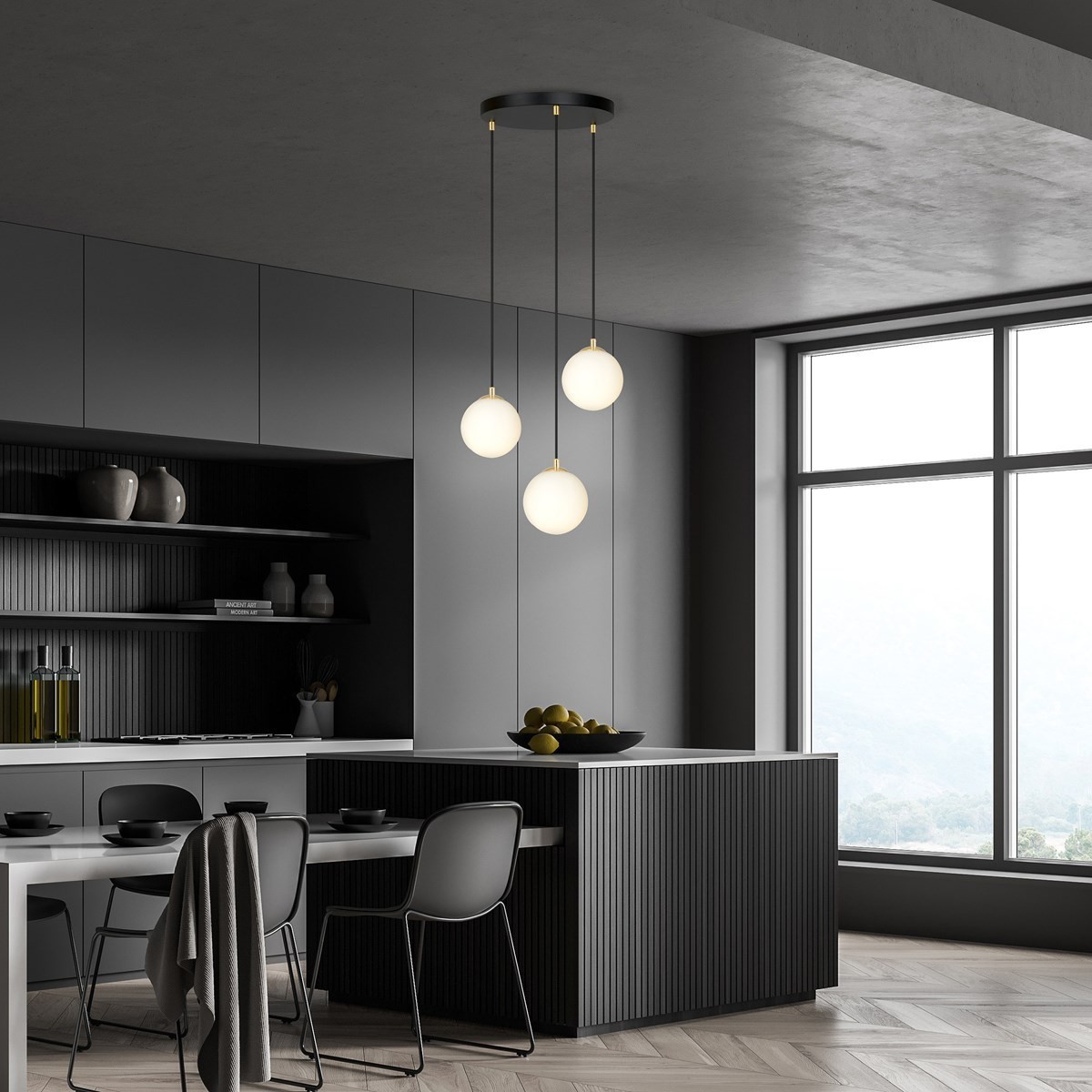 biała Lampa wisząca ROYAL 3 BL polska produkcja