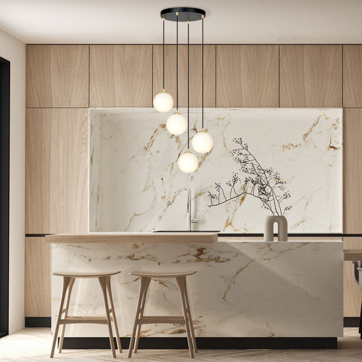 biała Lampa wisząca ROYAL 4 BL polska produkcja