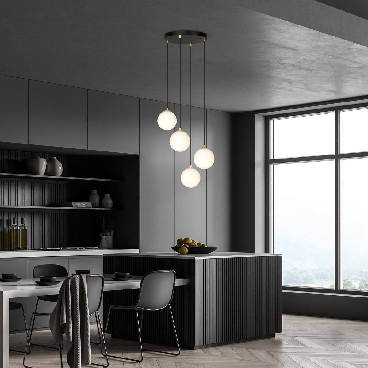 biała Lampa wisząca ROYAL 4 BL polska produkcja