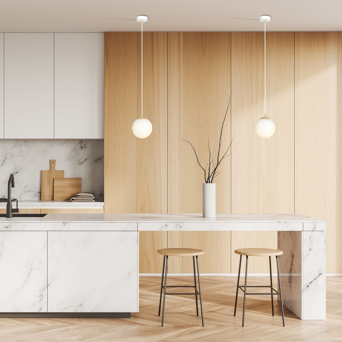 biała Lampa wisząca ROYAL 1 WH polska produkcja