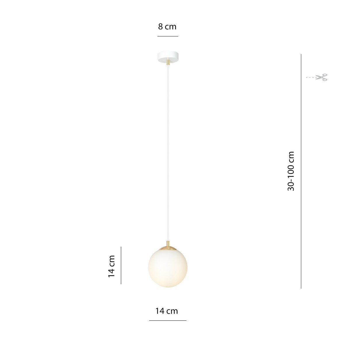 biała Lampa wisząca ROYAL 1 WH polska produkcja