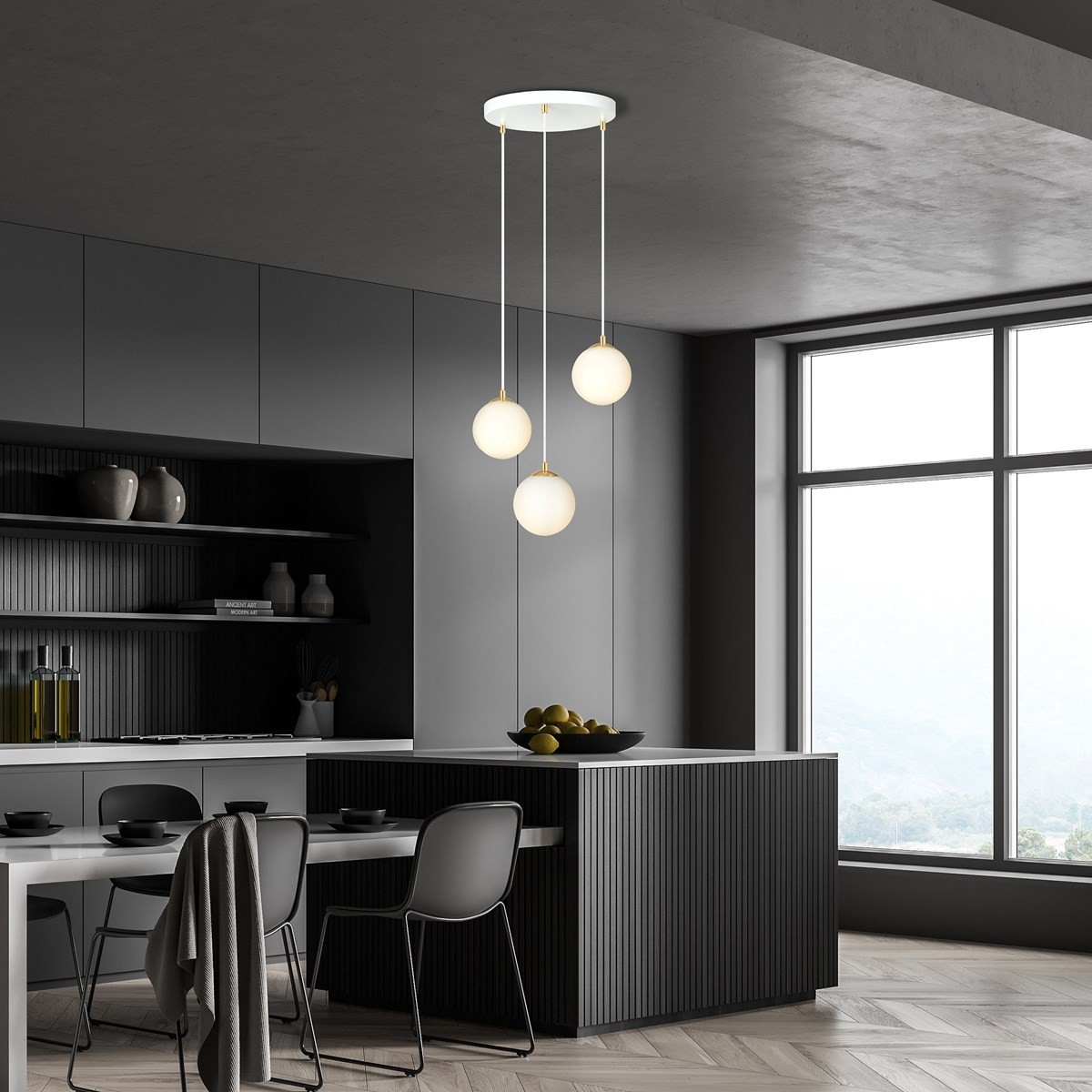 biała Lampa wisząca ROYAL 3 WH polska produkcja