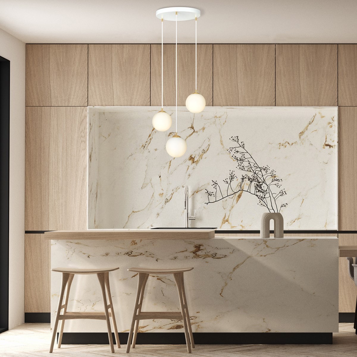 biała Lampa wisząca ROYAL 3 WH polska produkcja