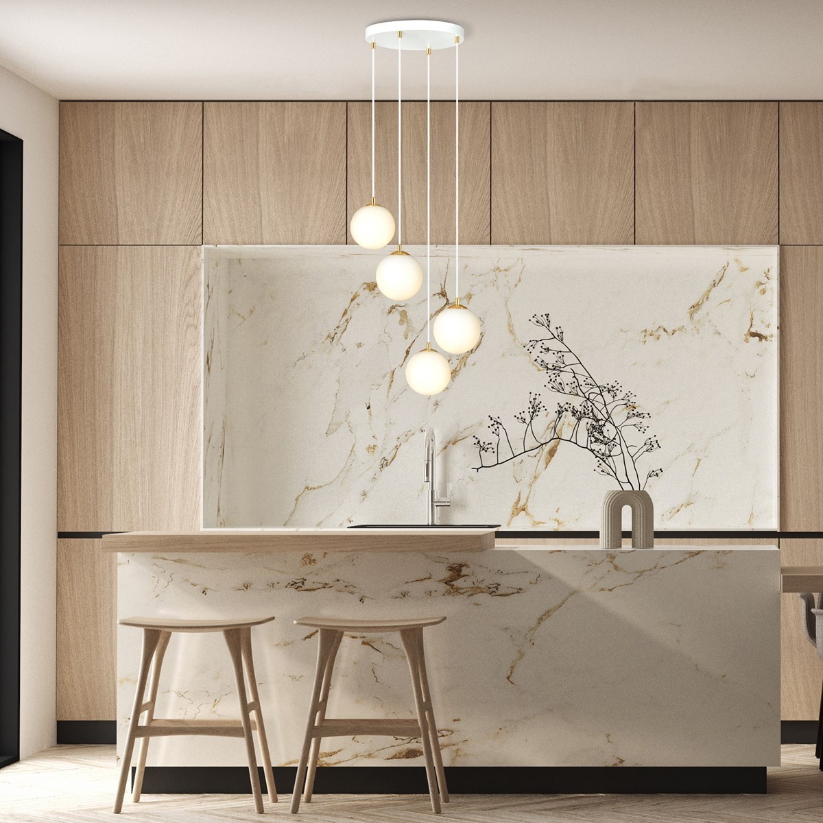 biała Lampa wisząca ROYAL 4 WH polska produkcja