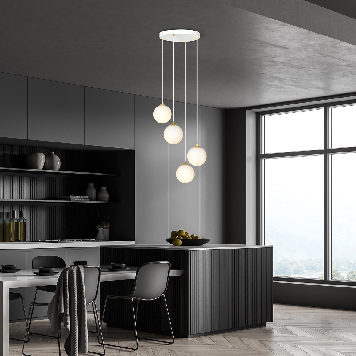 biała Lampa wisząca ROYAL 4 WH polska produkcja