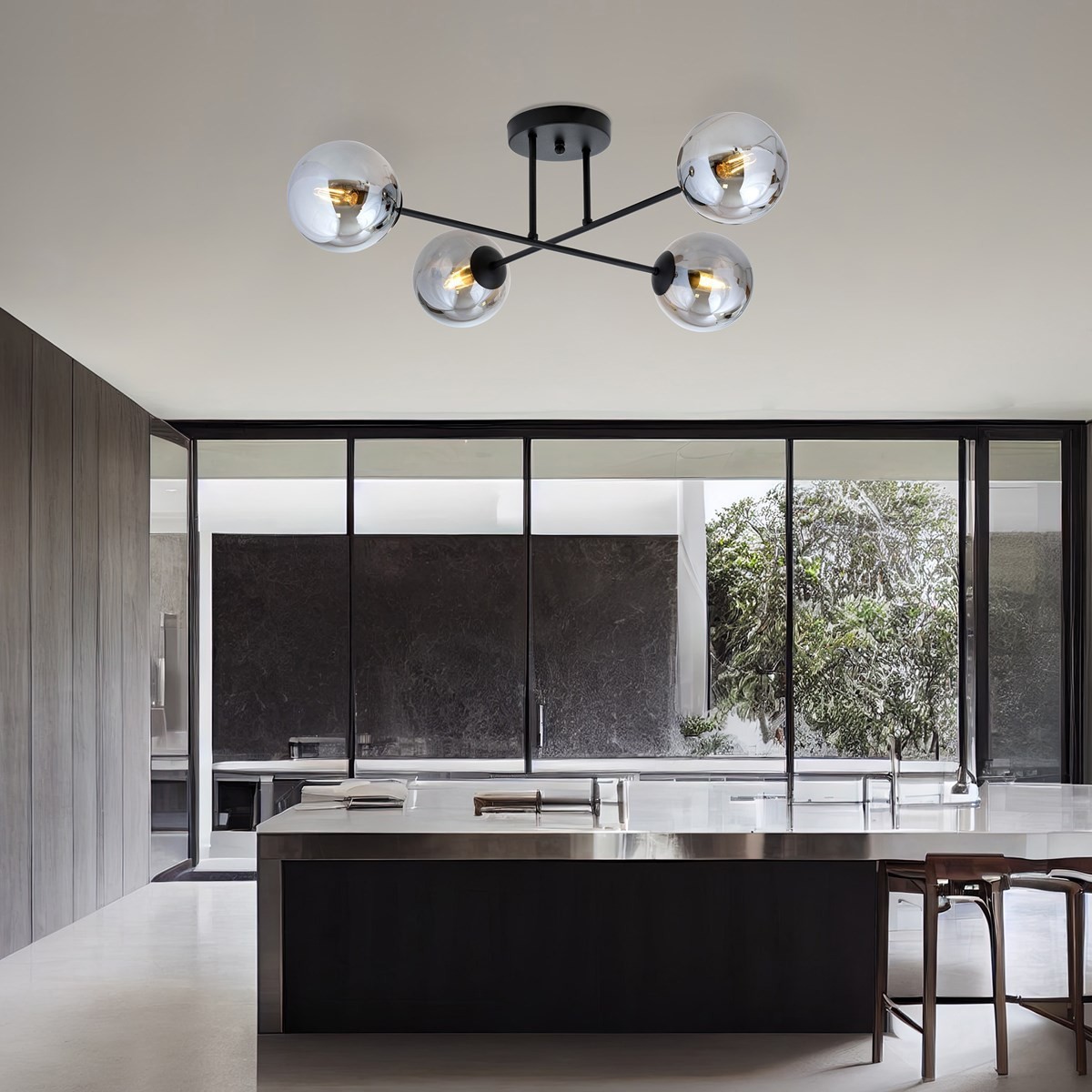 grafitowa Lampa sufitowa ROMA 4 BL GRAFIT polska produkcja