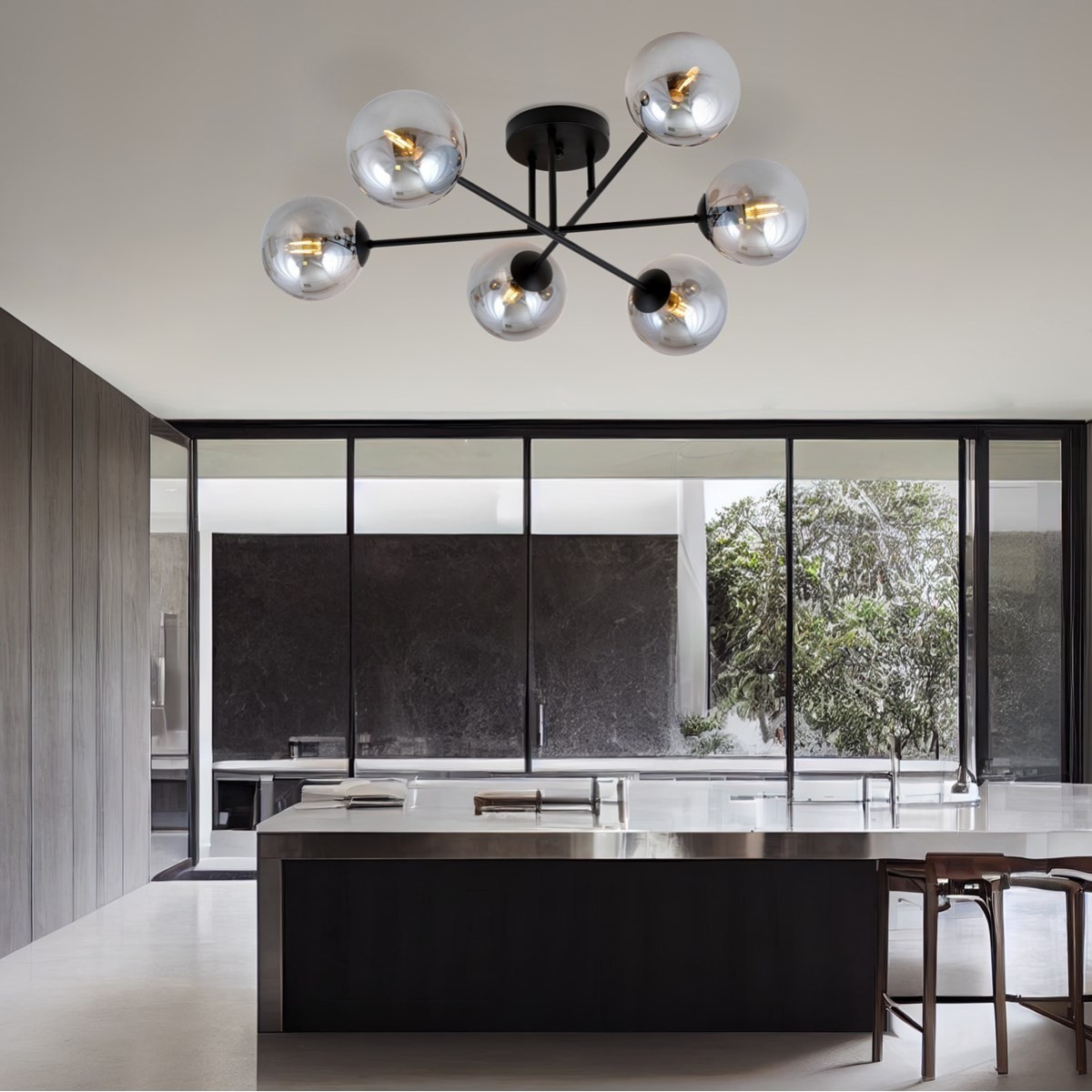 grafitowa Lampa sufitowa ROMA 6 BL GRAFIT polska produkcja