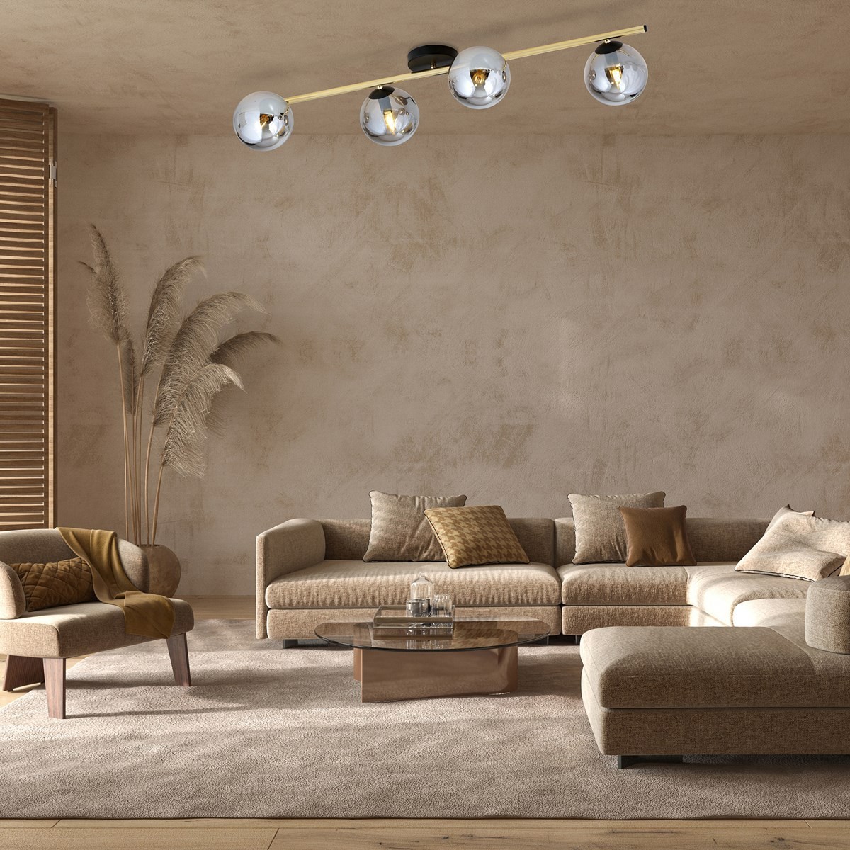 grafitowa Lampa sufitowa SPLENDI 4 BL GRAFIT polska produkcja