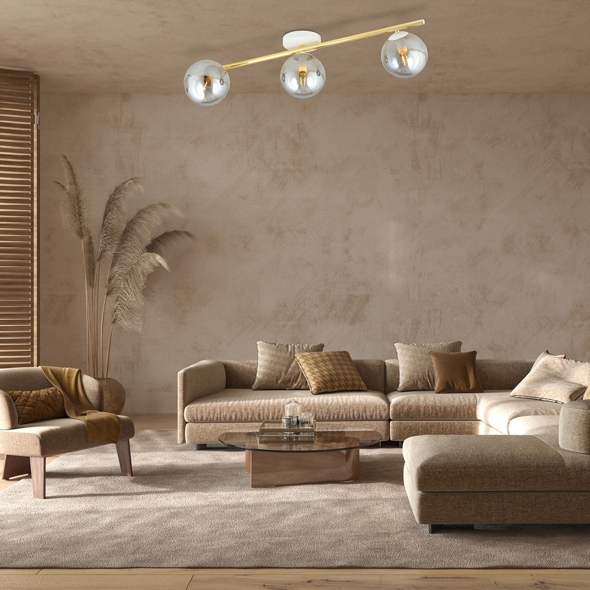 grafitowa Lampa sufitowa SPLENDI 3 WH GRAFIT polska produkcja