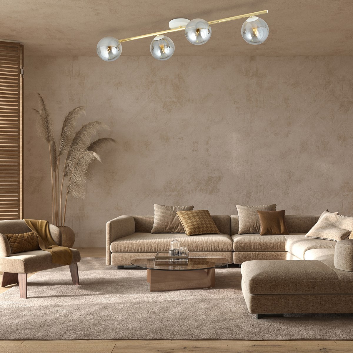 grafitowa Lampa sufitowa SPLENDI 4 WH GRAFIT polska produkcja