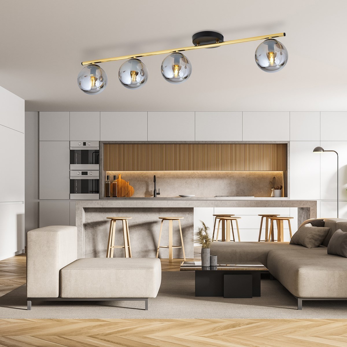 grafitowa Lampa sufitowa MONZA 4 BL GRAFIT polska produkcja