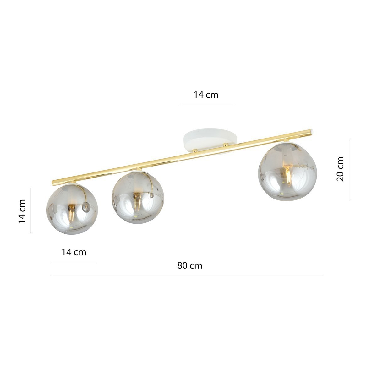 grafitowa Lampa sufitowa MONZA 3 WH GRAFIT polska produkcja