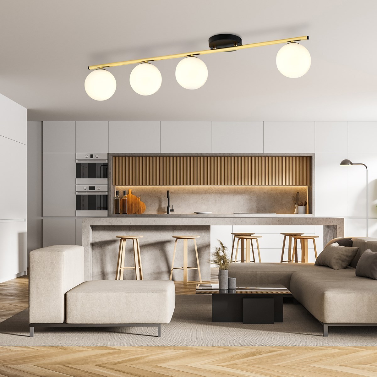 biała Lampa sufitowa MONZA 4 BL OPAL polska produkcja