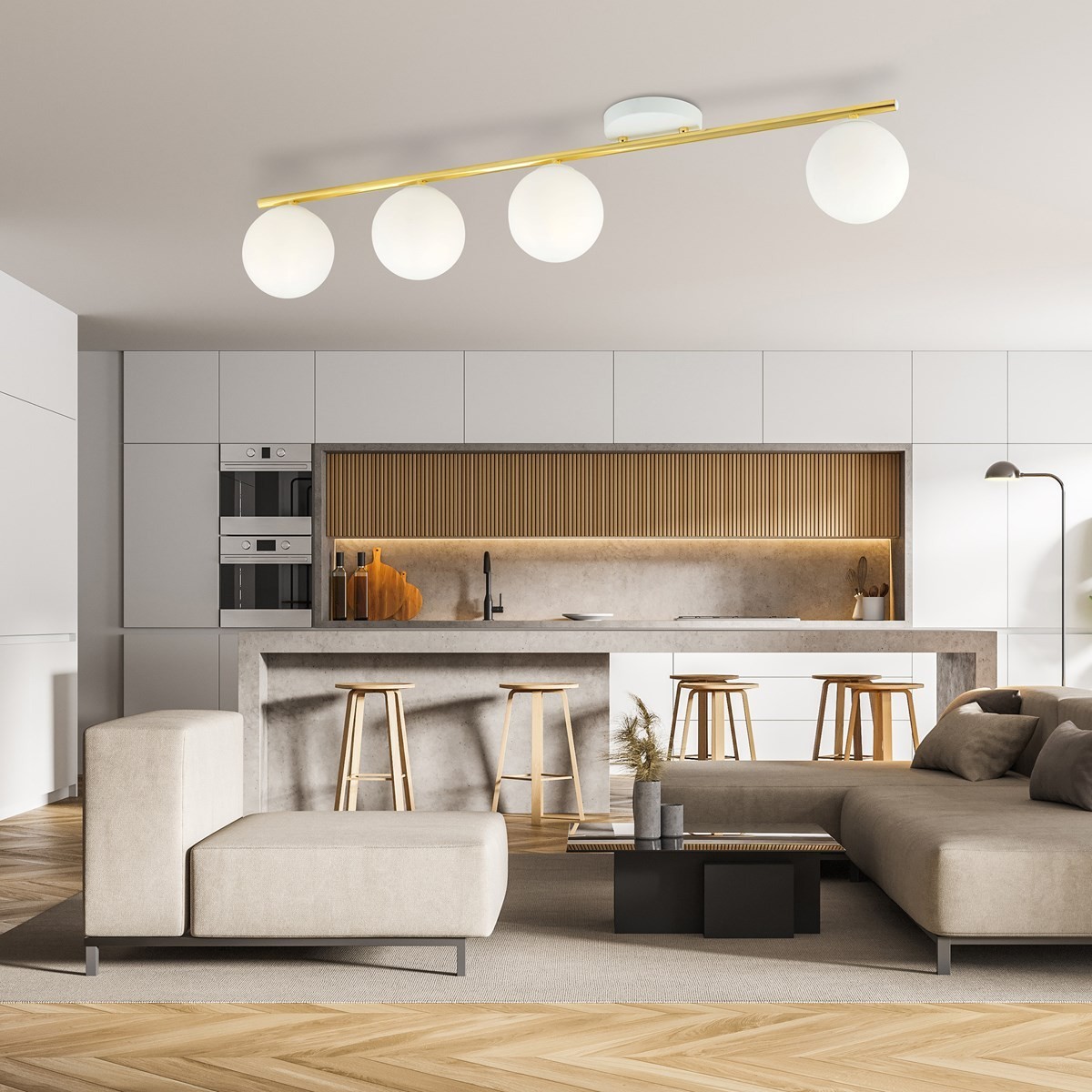 biała Lampa sufitowa MONZA 4 WH OPAL polska produkcja