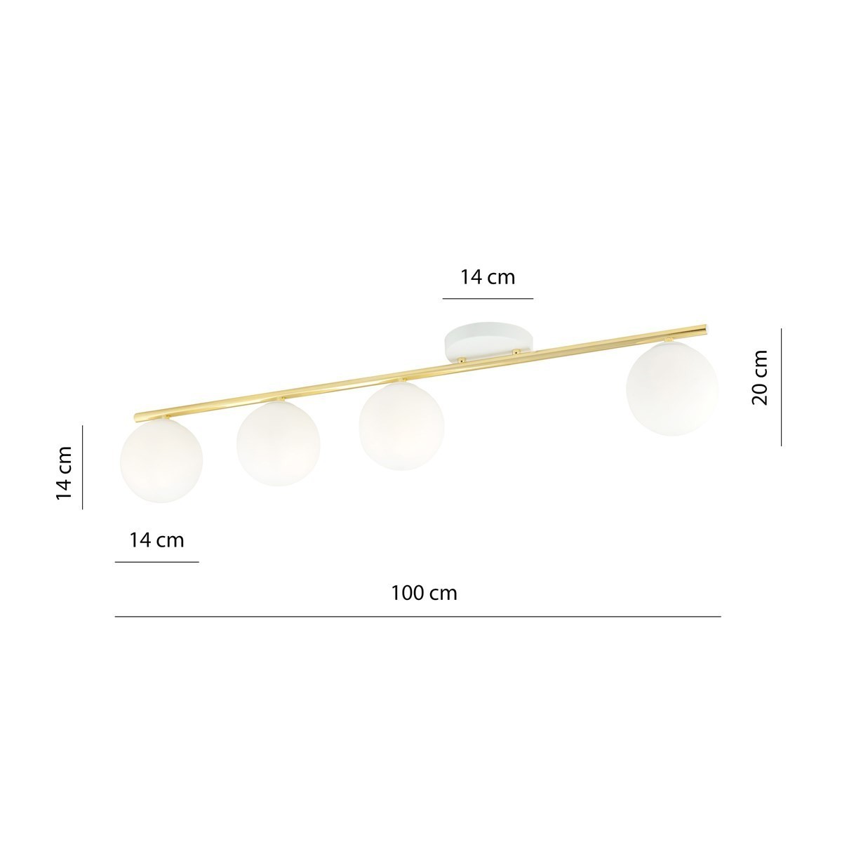 biała Lampa sufitowa MONZA 4 WH OPAL polska produkcja