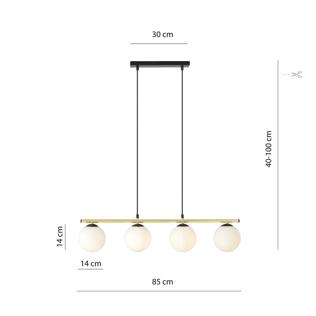 biała Lampa wisząca ALORA 4 BL OPAL polska produkcja