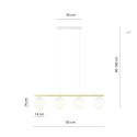 biała Lampa wisząca ALLORA 4 WH OPAL polska produkcja
