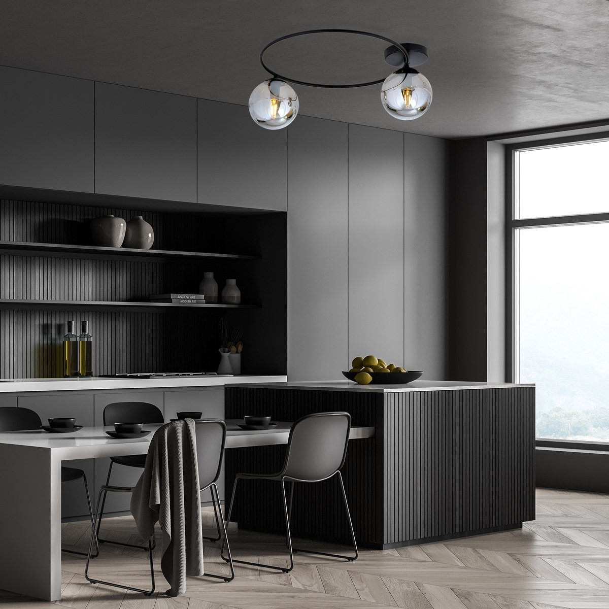 grafitowa Lampa sufitowa SOPRA 2 BL GRAFIT polska produkcja