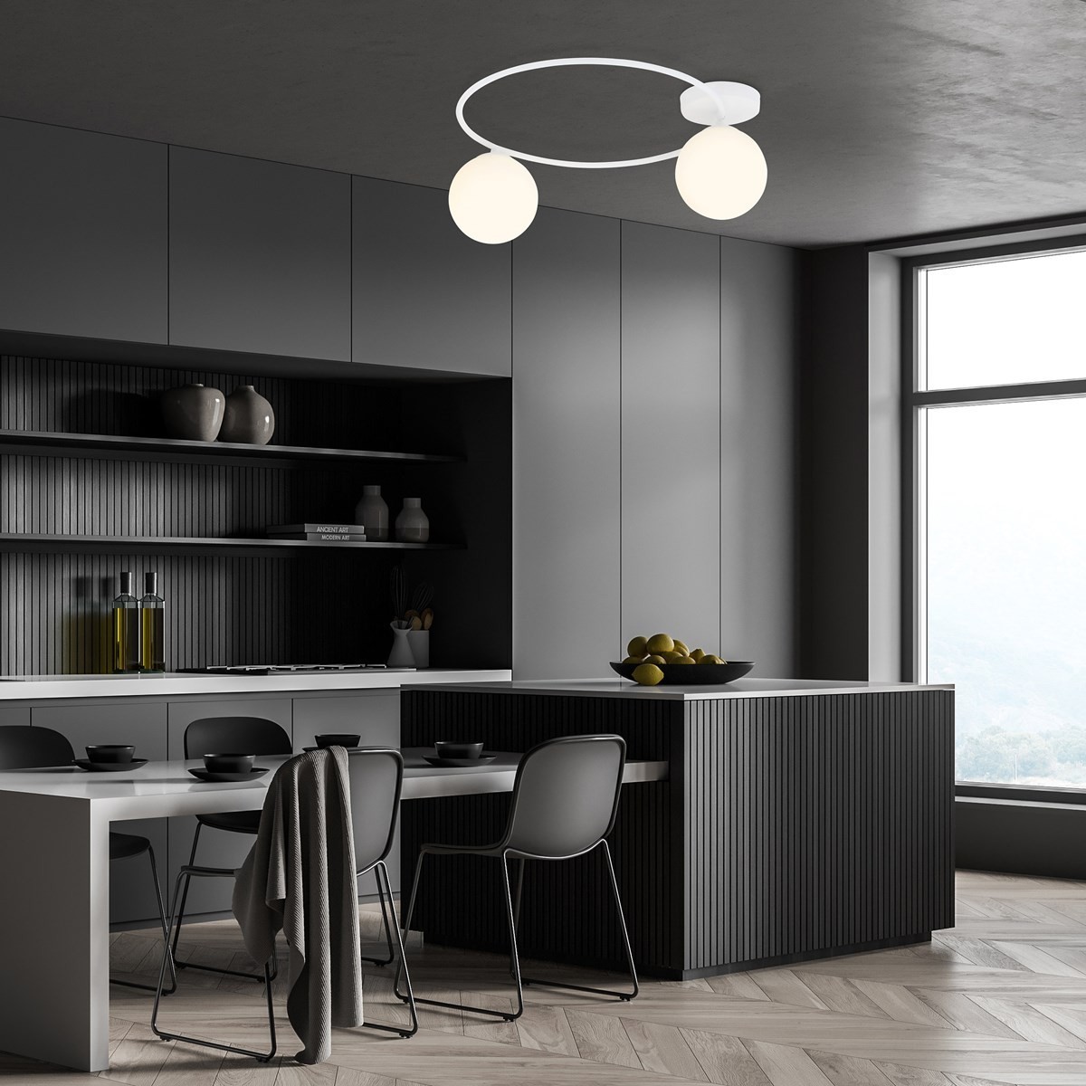 biała Lampa sufitowa SOPRA 2 WH OPAL polska produkcja