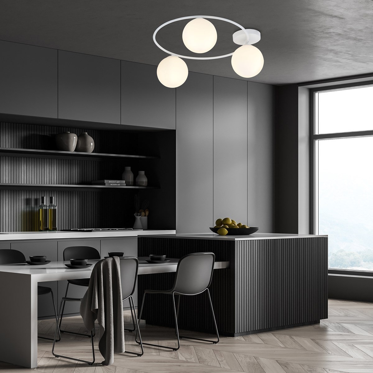 biała Lampa sufitowa SOPRA 3 WH OPAL polska produkcja