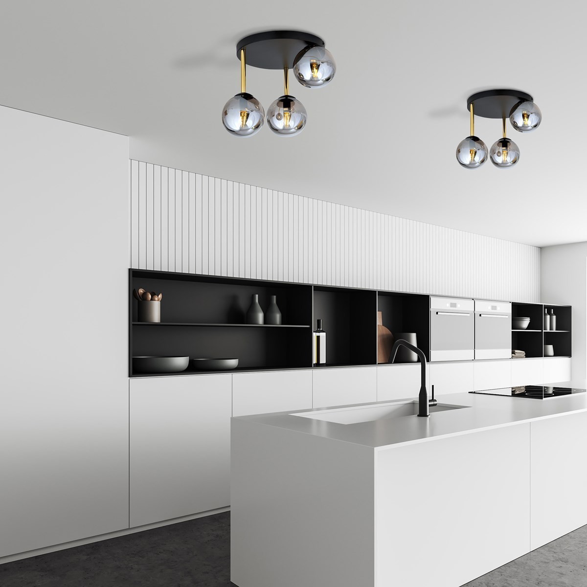 grafitowa Lampa sufitowa DOLCE 3 BL GRAFIT polska produkcja