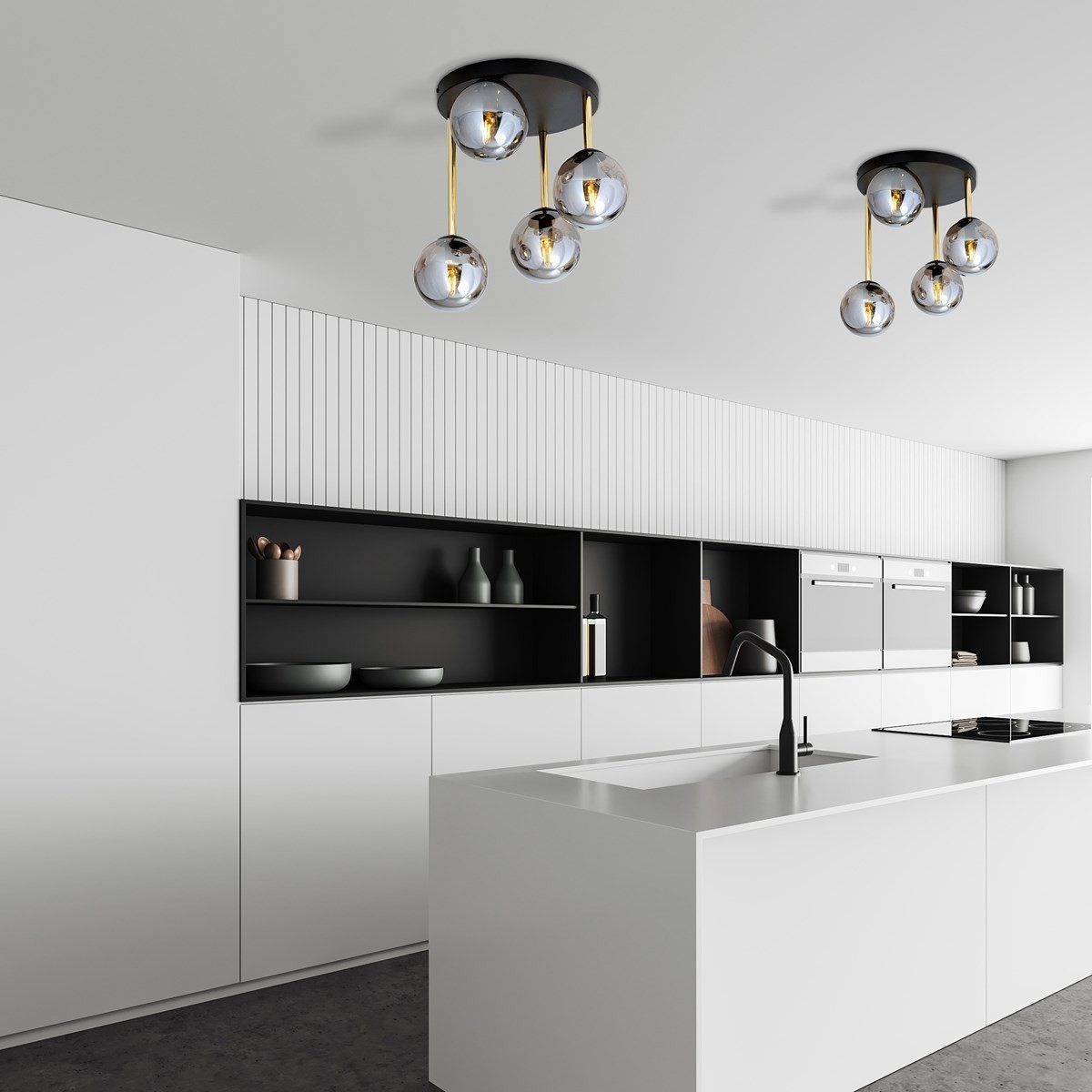 grafitowa Lampa sufitowa DOLCE 4 BL GRAFIT polska produkcja