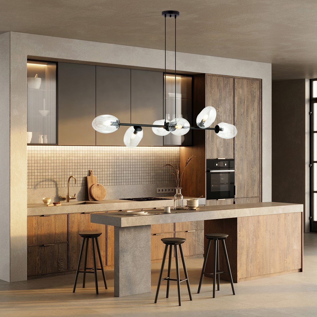 transparentna Lampa wisząca PANDORA 6 BL TRANSPARENT polska produkcja