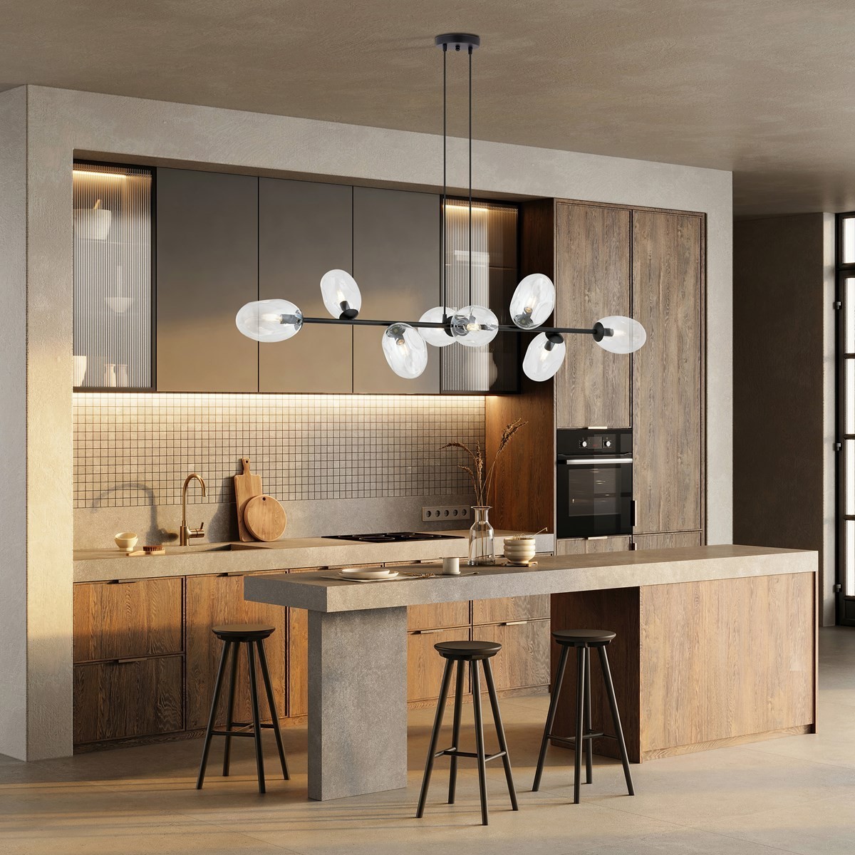 transparentna Lampa wisząca PANDORA 8 BL TRANSPARENT polska produkcja