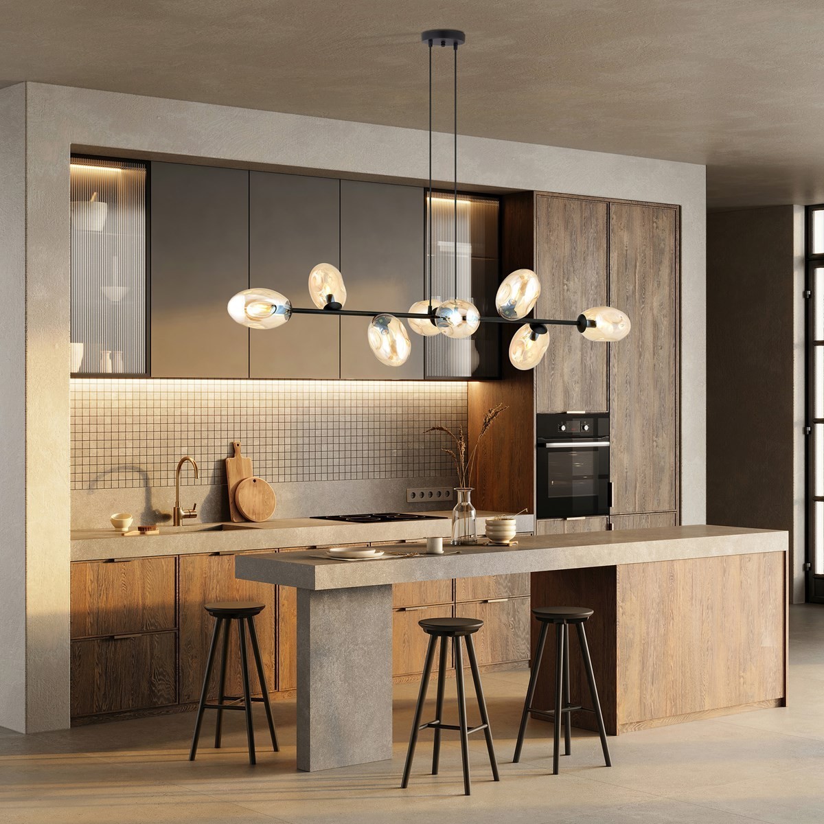 miodowa Lampa wisząca PANDORA 8 BL miodowy polska produkcja