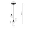 transparentna Lampa wisząca ASTRAL 3 BL PREMIUM TRANSPARENT polska produkcja