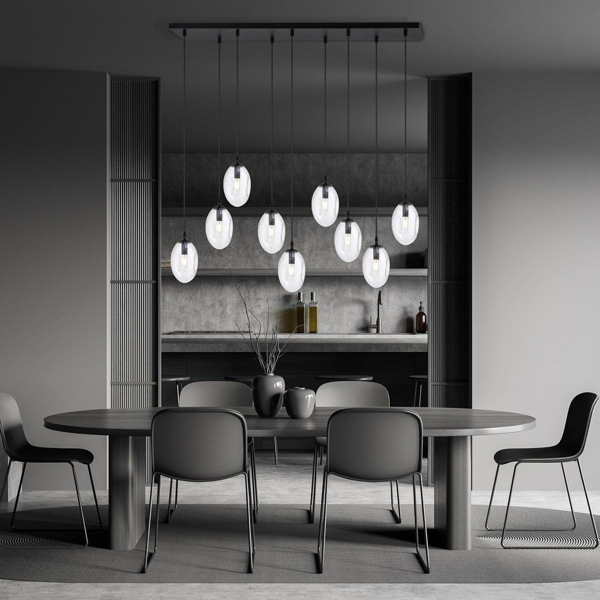 transparentna Lampa wisząca ASTRAL 9 BL TRANSPARENT polska produkcja