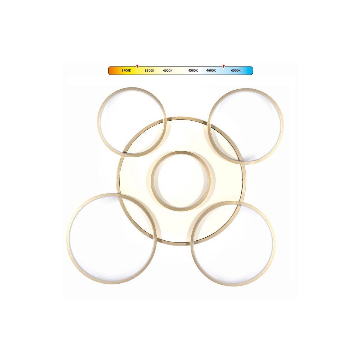 nowoczesna złota lampa na sufit - 102W - 8460lm - 3000-4000-6000K