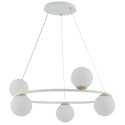 biało-złota lampa wisząca na okręgu z 5 kloszami Sigma GAMA 33385 koło