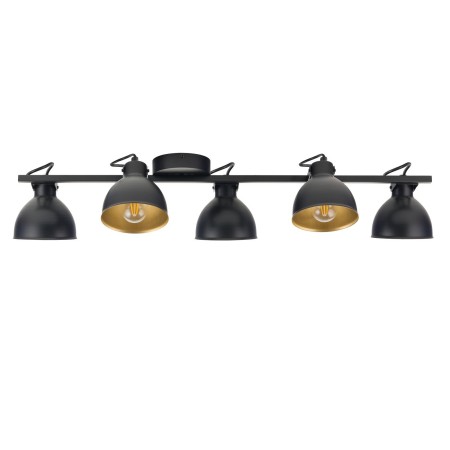 Długa lampa na belce z czarno złotymi kloszami Sigma MARS 32274 - 6xE27 - ruchome klosze