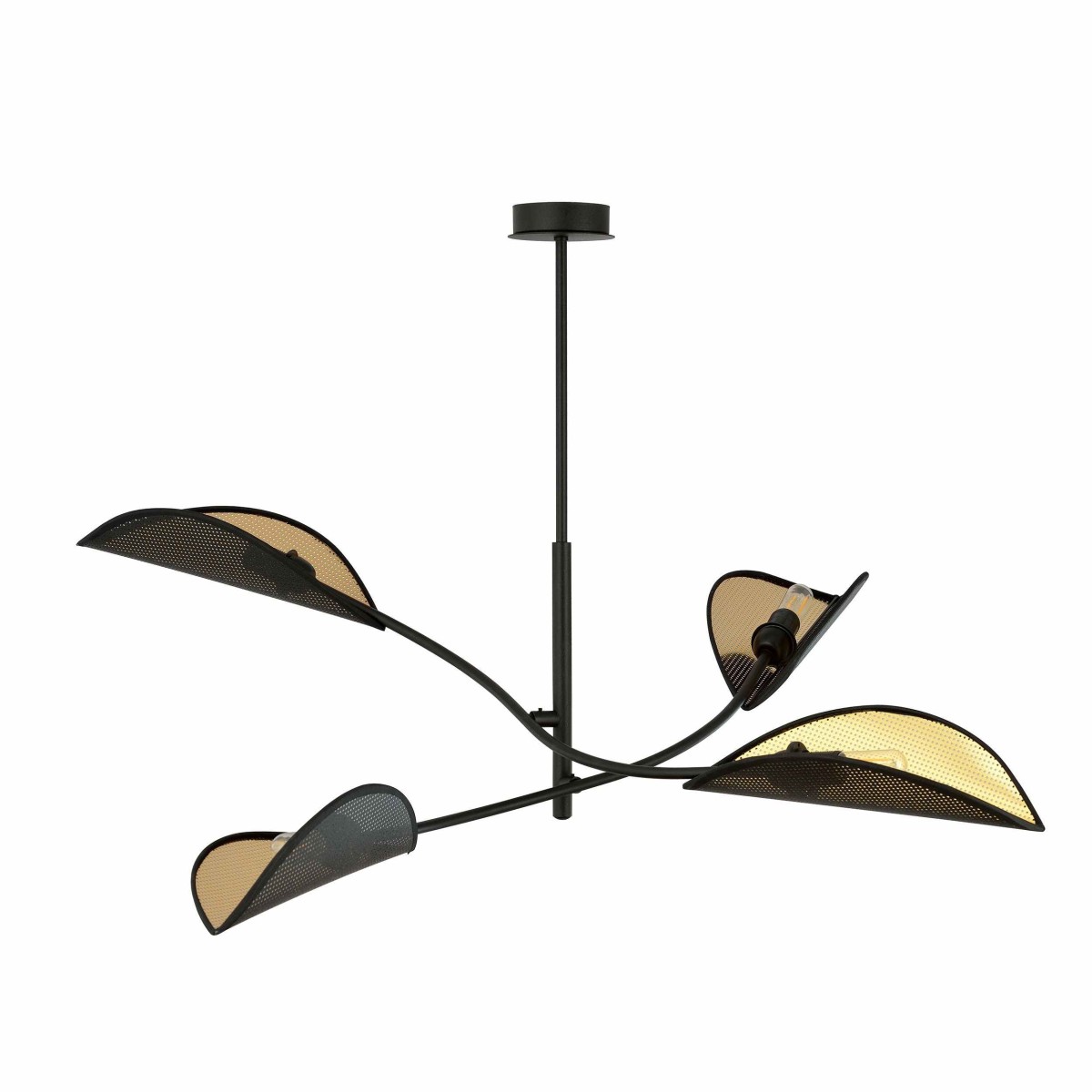 czarno - złota LAMPA SUFITOWA  LOTUS 4 BLACK/GOLD